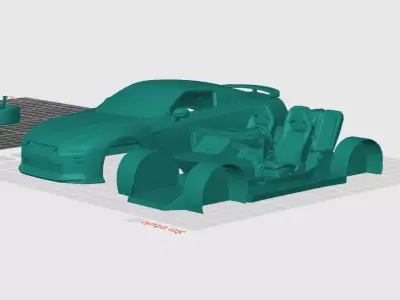 Nissan GT-R 2017 Icono JDM listo para imprimir por partes 3D print model