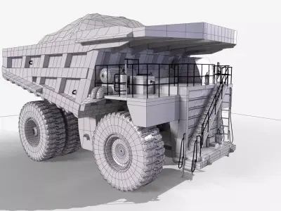 Low Poly Mining Dump Truck PBR Game Ready Industrial Vehicle Low-poly 3D model