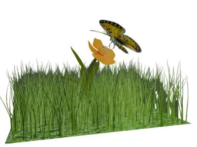 free Yellow decorative butterfly Free low-poly 3D model