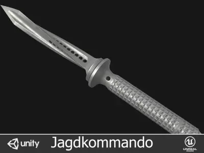 Jagdkommando Knife Low-poly 3D model purchase