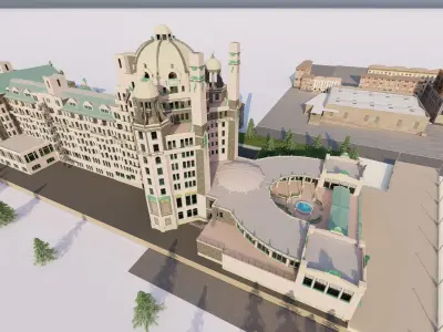 Hotel Beach 3D model purchase