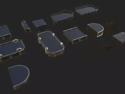 Naval Platform Low-poly 3D model