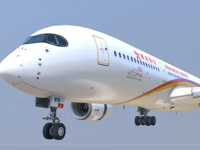 Airbus A350-900 Hong Kong B-LGA livery Low-poly 3D model