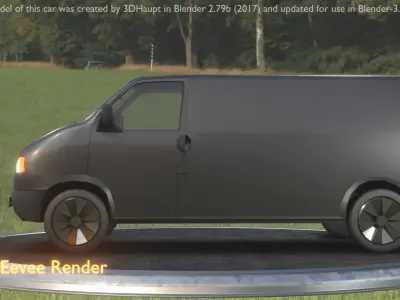 City Car 3 Commercial Transporter Type-C Black  Low-poly 3D model