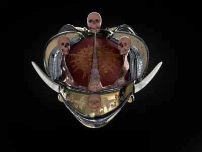 Ornate Gothic Fantasy Helmet 3D model