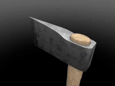 Metallic Axe Low-Poly PBR game ready Low-poly 3D model