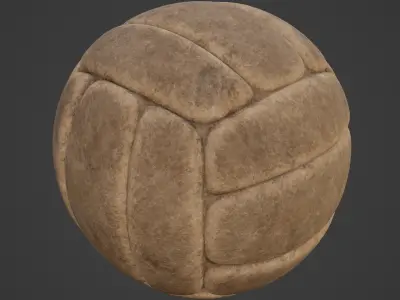 Old Leather Volleyball Ball 05 3D model