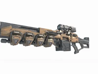 Future sci-fi weapon laser gun 3D model