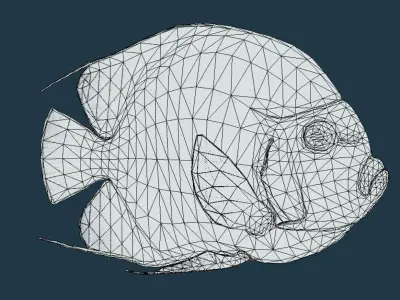 Angel Fish Low-poly 3D model