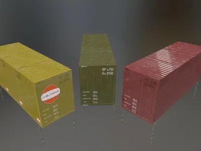 Container package Low-poly 3D model