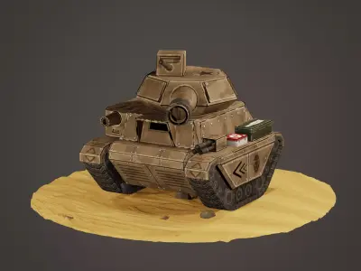 stylized tank Low-poly 3D model by cg-bro