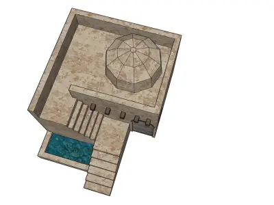 Medieval Egyptian House Low Poly Low-poly 3D model