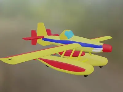 HidroPlane Aircraft  Low-poly 3D model