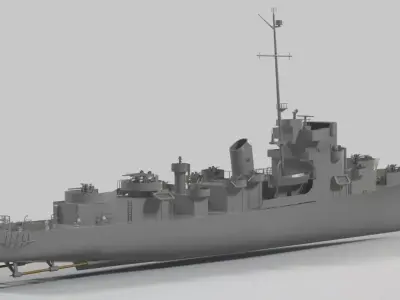 Evarts Class Destroyer Escort - 1-48 Scale - 3D Printable - RC 3D print model
