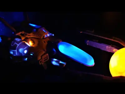 R-TYPE toy spaceship being held 3D print model