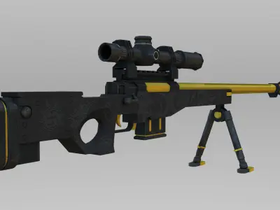 AWM Sniper Rifle Low-poly 3D model buy