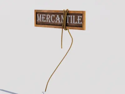 Shop sign Low-poly 3D model