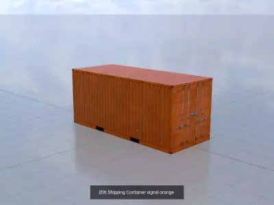 Warehouse-Container signal orange all Versions 3D Model Pack