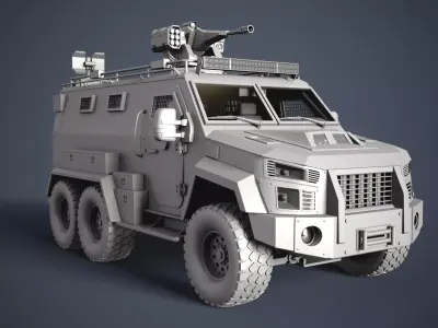 Armored Tactical Truck Type-2 HighPoly 3D model