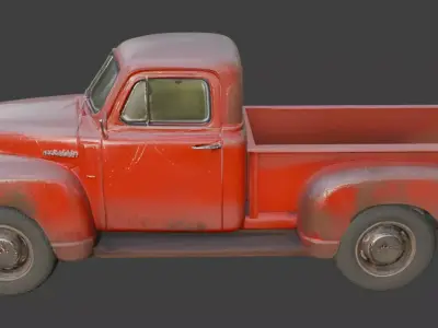 Vintage Rusty Pickup Truck 3D Model 3D model 10