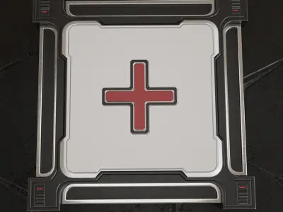 Game ready First Aid Box Low-poly 3D model