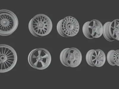 Collection of Wheels and Tires 3D model