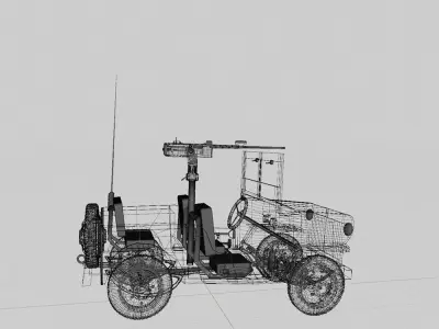 ww2 American Willys Jeep Free 3D model
