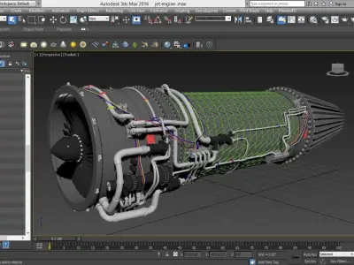 Engine jet  3D model by mbelec