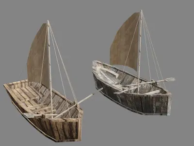Sailing ship Collection Low-poly 3D model