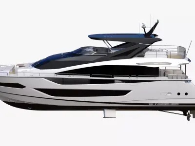 Luxury Motor Flybridge Yacht 3D model
