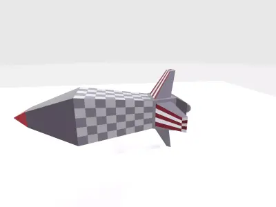 Low poly Missile for War games Free low-poly 3D model