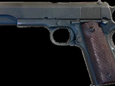 Pistol 3d model three pistols Low-poly 3D model