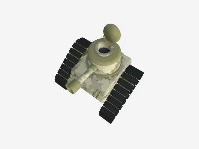 War Tank Cartoon A06 Desert Camouflage - Military Vehicle Low-poly 3D model