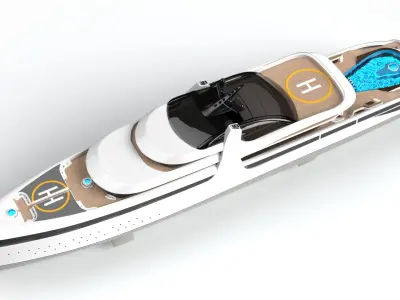 Sleeping Sun Luxury Superyacht Dynamic Simulation 3D model