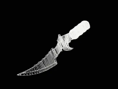 Fantasy Dagger 3D Model Low-poly 3D model