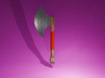viking axe 3D model 12