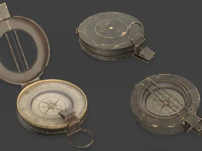 Compass Low-poly 3D model