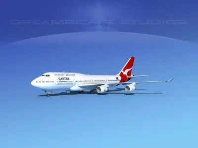 Boeing 747-400 Qantas 3D model purchase
