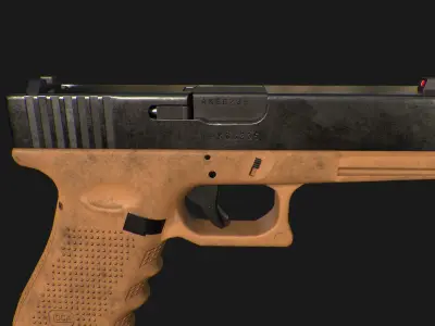Glock 22 game ready and textures Low-poly 3D model