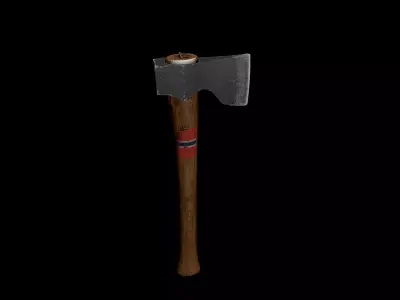 Wooden Handle Axe Outdoor Camping -game ready Free low-poly 3D model