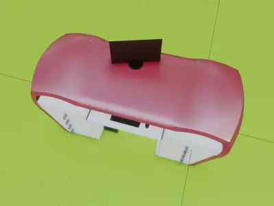 Table office desk with plastic part 2 3D model