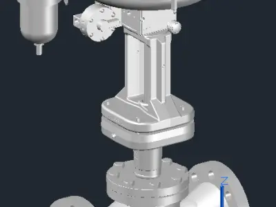Pneumatic control valve flanged PN-63 DN-100 3D model