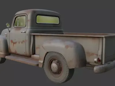 Vintage Rusty Pickup Truck 3D Model Realistic Old  3D model