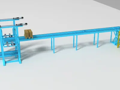 Storage warehouse Low-poly 3D model