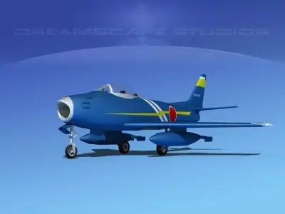 North American F-86 Sabre Jet V12 JADF 2 3D model