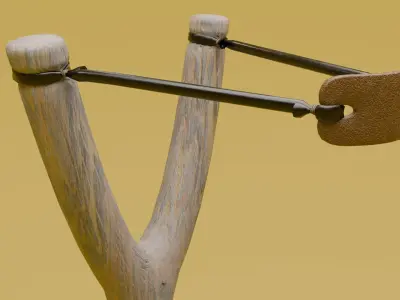 Wooden Slingshot 3d 3D model