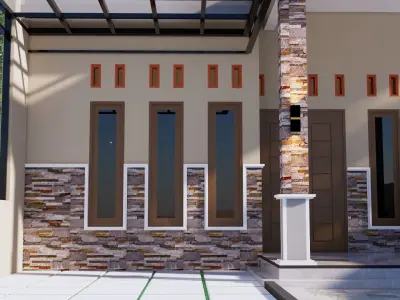 Minimalist Modern Simple House Facade  3D model
