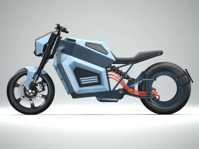 RMK E2 electric motorcycle Blue 3D model