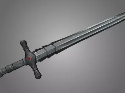 sword with PBR textures Low-poly 3D model