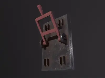 Rusted lever switch 3D Model Low-poly 3D model